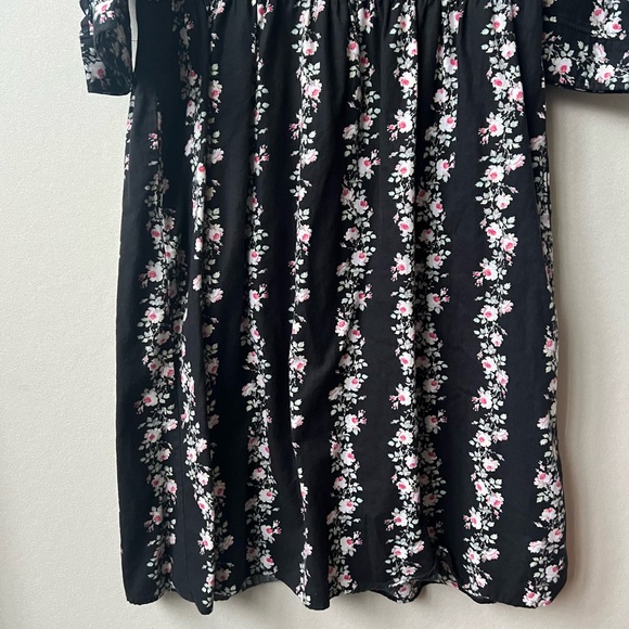 Vintage Black & White Floral Dress + Pink/Yellow - Picture 5 of 9